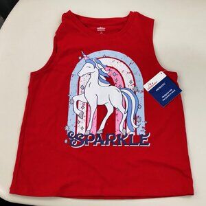 Red, White & Blue Patriotic Unicorn Sparkle Tank Top Sleeveless Shirt